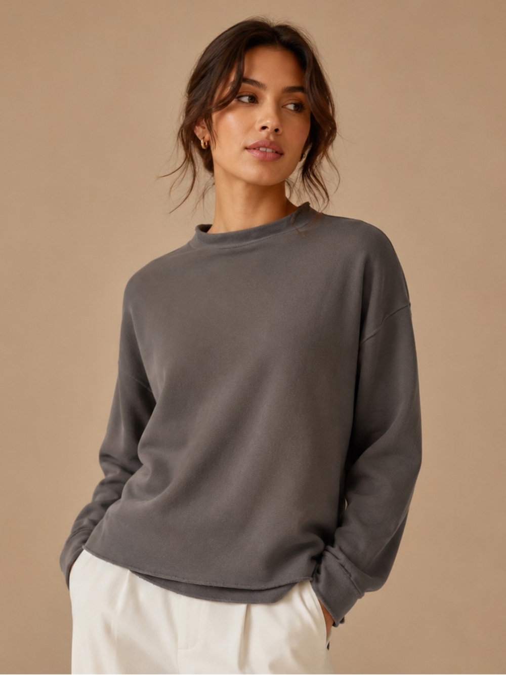 Frank & Eileen Gray Scoop Neck Pullover Sweater